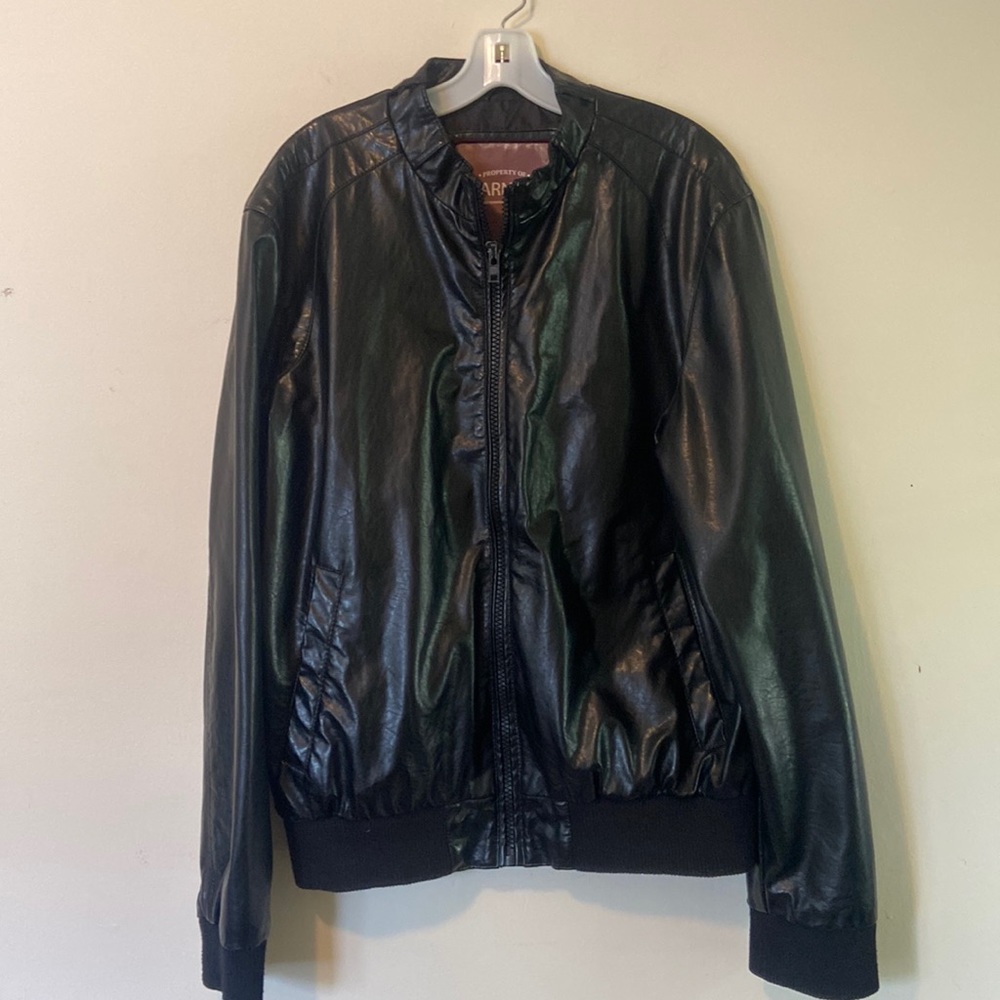 Barneys outerwear faux leather bomber jacket. Size Xl
